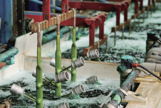 La galjanoplastia de los casquillos