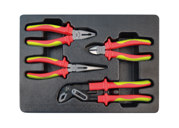 4 PC. VDE Insulated Pliers Set for Tool Chest & Trolley KING TONY 9-40604GP