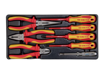 8 PC. VDE Insulated Screwdriver & Pliers Set for Tool Chest & Trolley KING TONY 9-40618GP