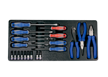 20 PC. Screwdriver & Pliers & Bit Socket Set for Tool Chest KING TONY 9-90220MR01