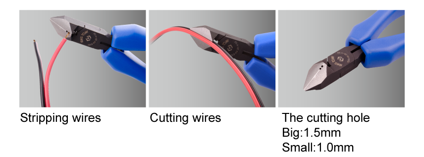 The diagonal plier stripping and cutting wires