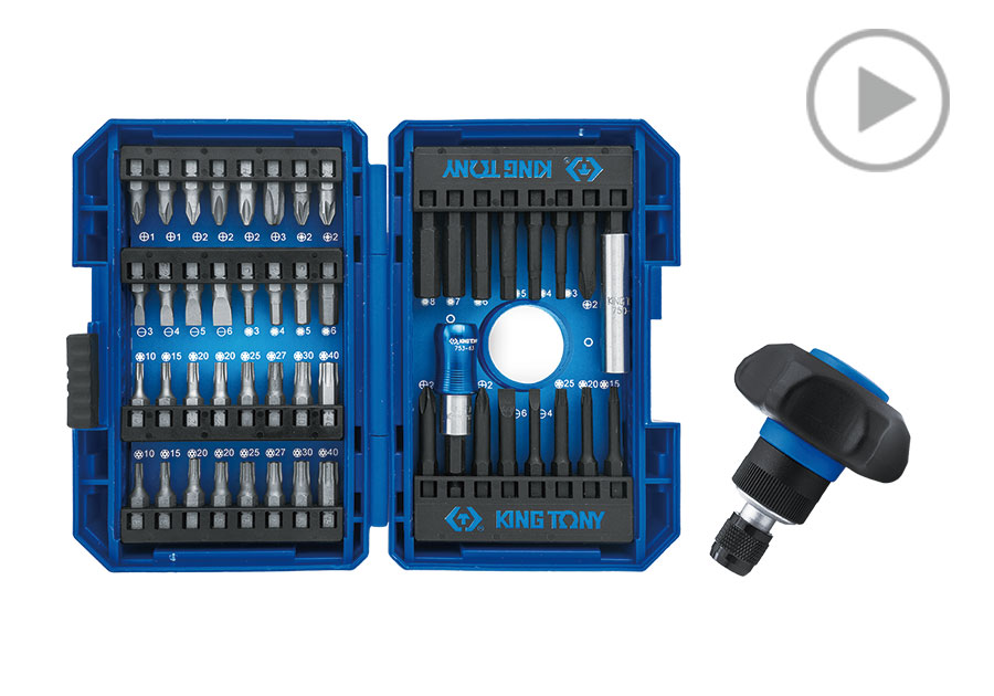 49件式 1/4" BIT迷你型棘輪掌心雷組  KING TONY  1048MR