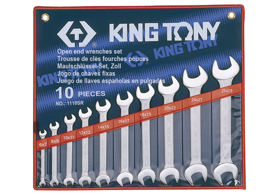 10 PC Open End Wrench Set KING TONY 1110SR