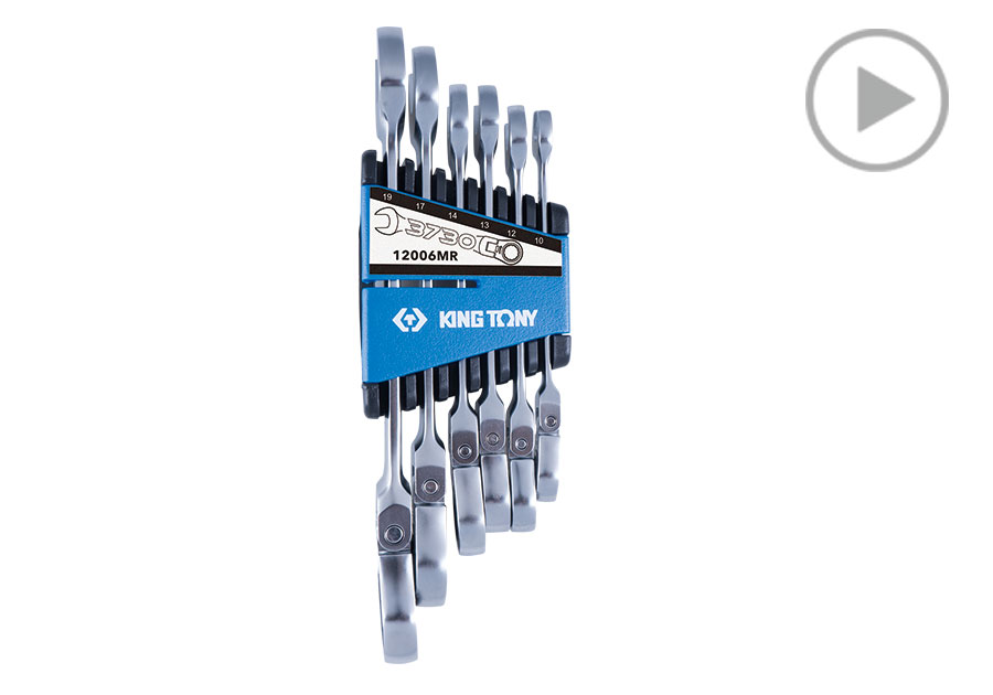 6件式 搖頭式快速棘輪扳手組  KING TONY  12006MR