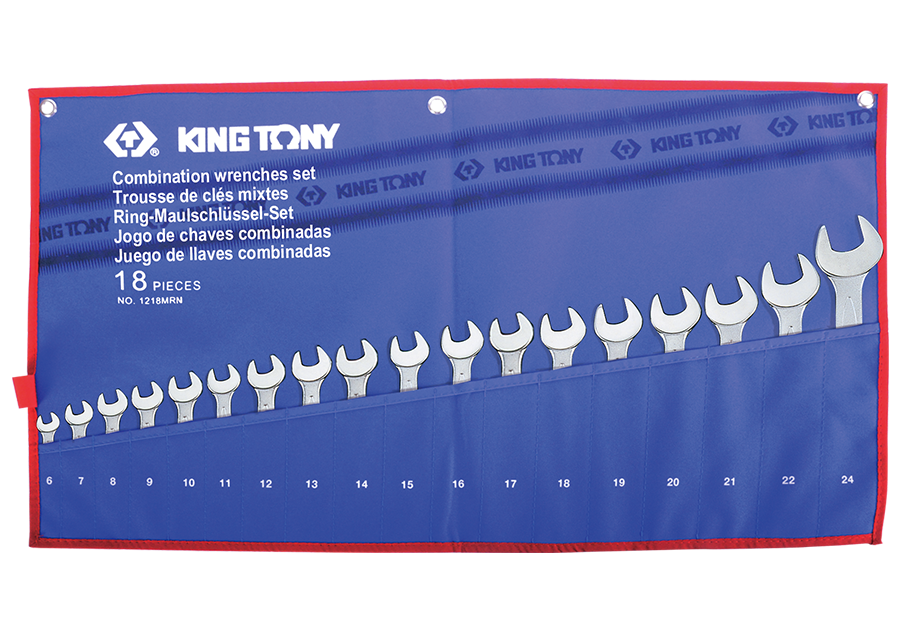 Juego de Llaves Inglesas Combinadas de 18 Piezas-KING TONY-1218MRN