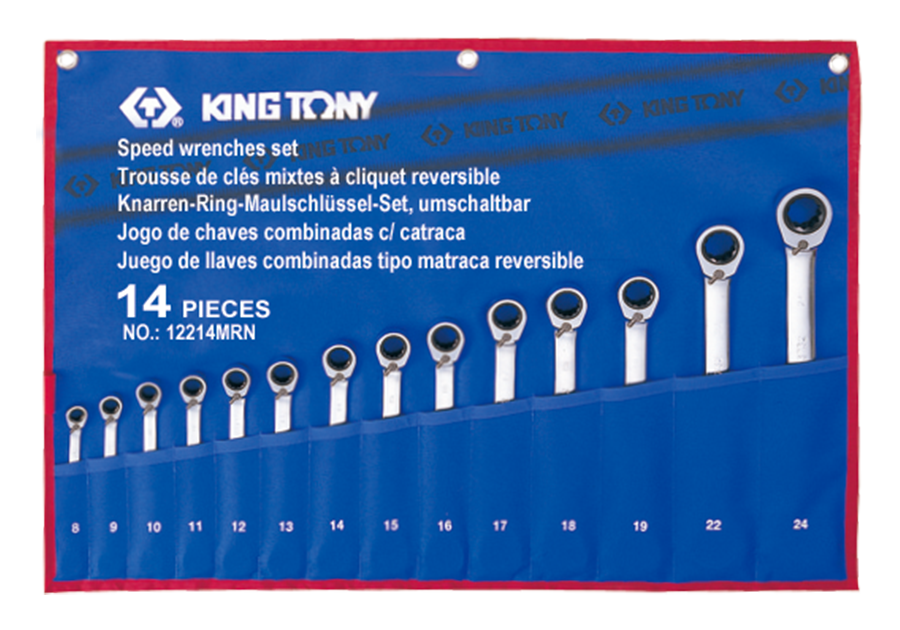 14件式 雙向快速棘輪扳手組  KING TONY  12214MRN, 永安實業工具購物網