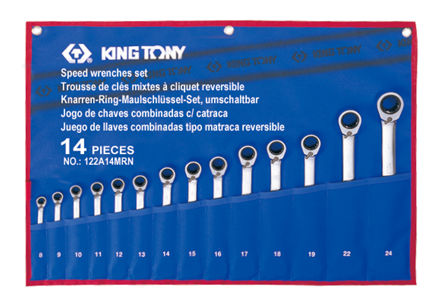14 PC. Reversible Speed Wrench Set-KING TONY-122A14MRN