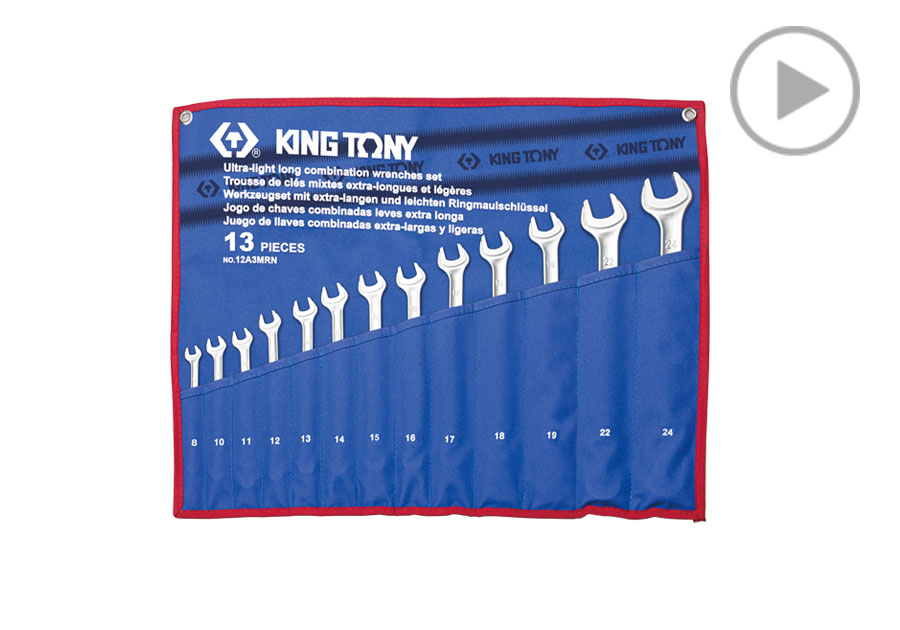 Juego de Llaves Inglesas Combinadas Larga Ultraliviana de 13 Piezas  KING TONY  12A3MRN