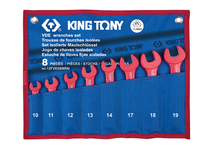 8件式 耐電壓單開口扳手組  KING TONY  12FVE08MRN, 永安實業工具購物網