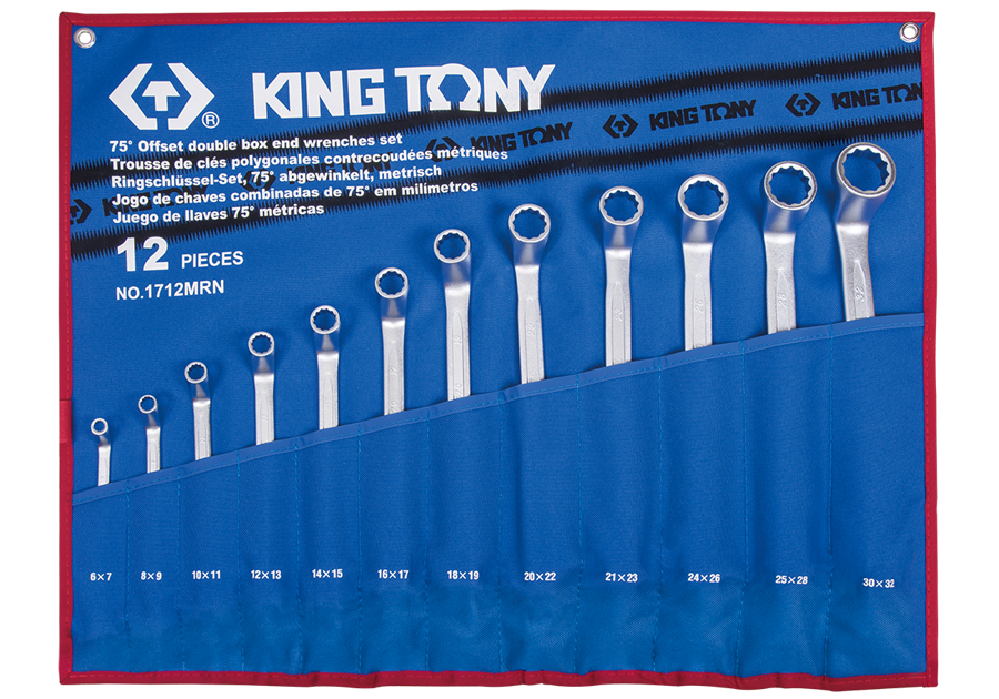 12件式 75°雙梅扳手組  KING TONY  1712MRN, 永安實業工具購物網