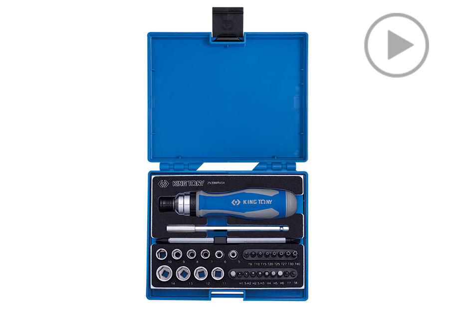 39件式 1/4" 伸縮棘輪起子組  KING TONY  2539MRV04