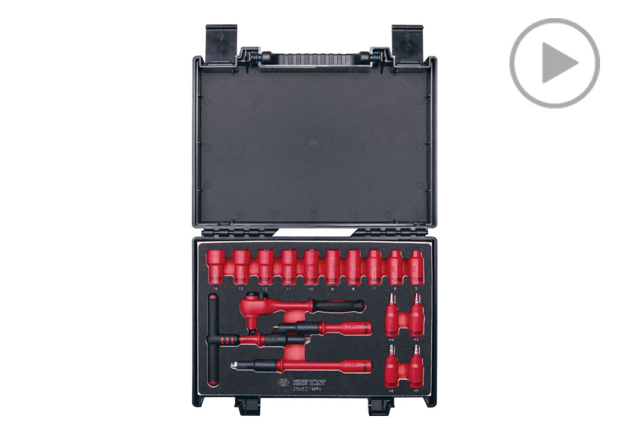 Juego de Herramientas Aisladas VDE de 1/4" DR. de 18 Piezas  KING TONY  25VE01MRV