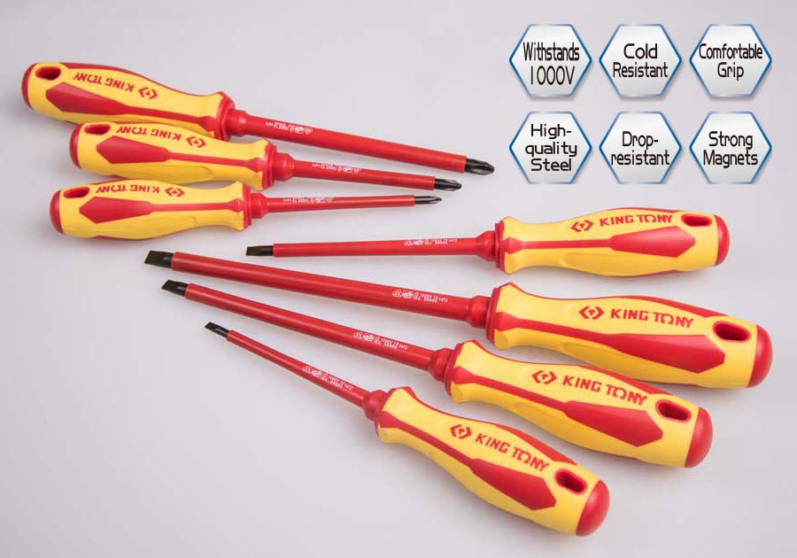 7 PC. VDE Insulated Screwdriver Set  KING TONY  30617MR