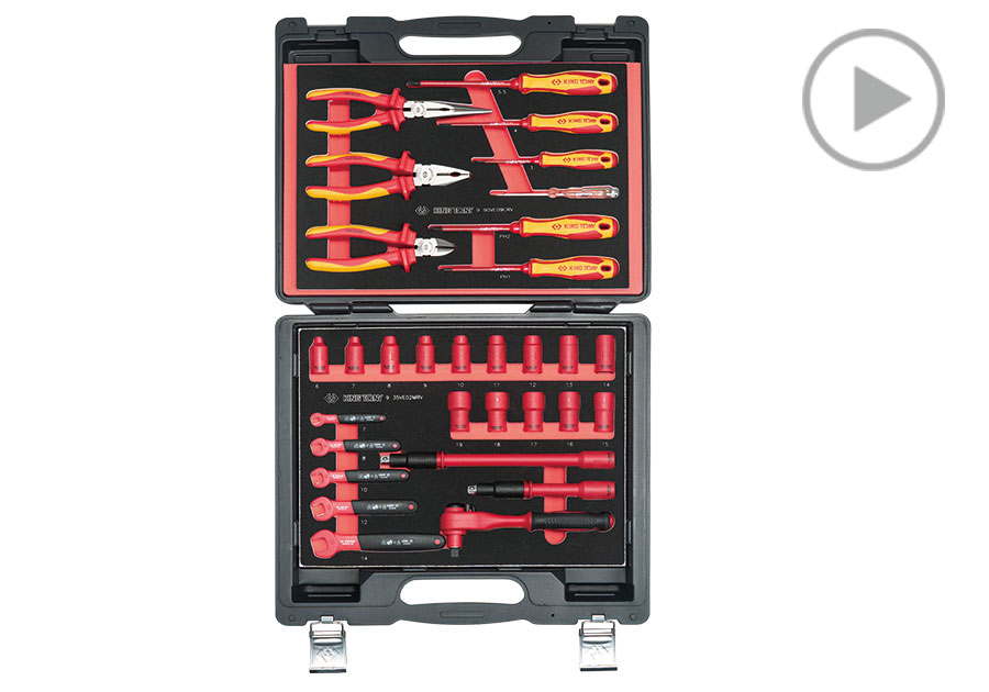 31件式 3/8" DR. 耐電壓絕緣工具組  KING TONY  30VE31MPV