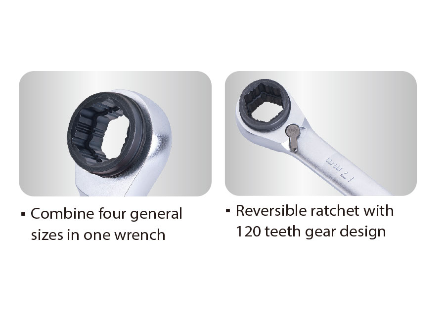 4合1雙向快速棘輪扳手-KING TONY-3739J