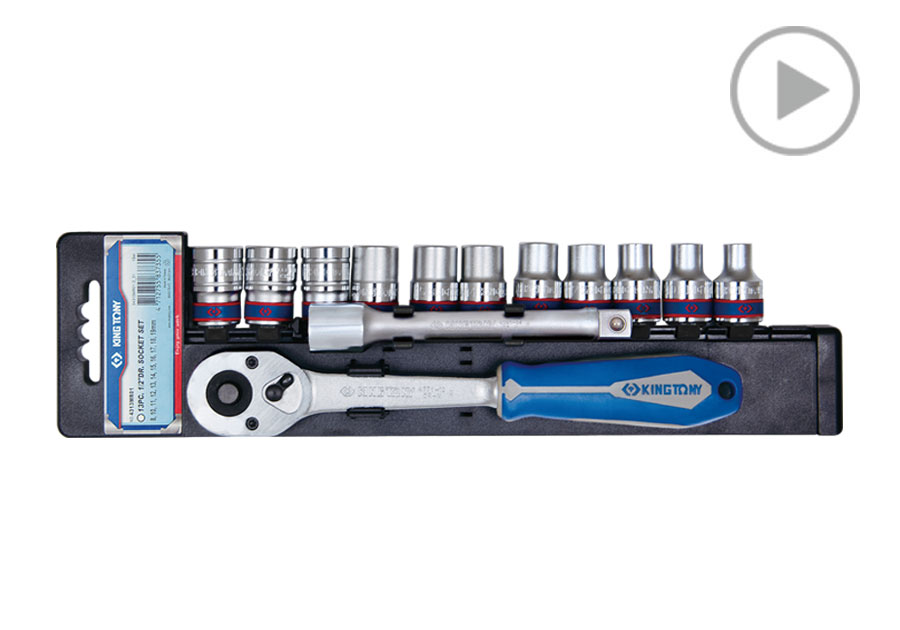 13件式 1/2" DR. 六角套筒扳手組套  KING TONY  4313MR01