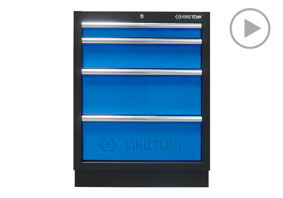 Armario con 4 Cajones (negro y azul)  KING TONY  87D11-04A-KB