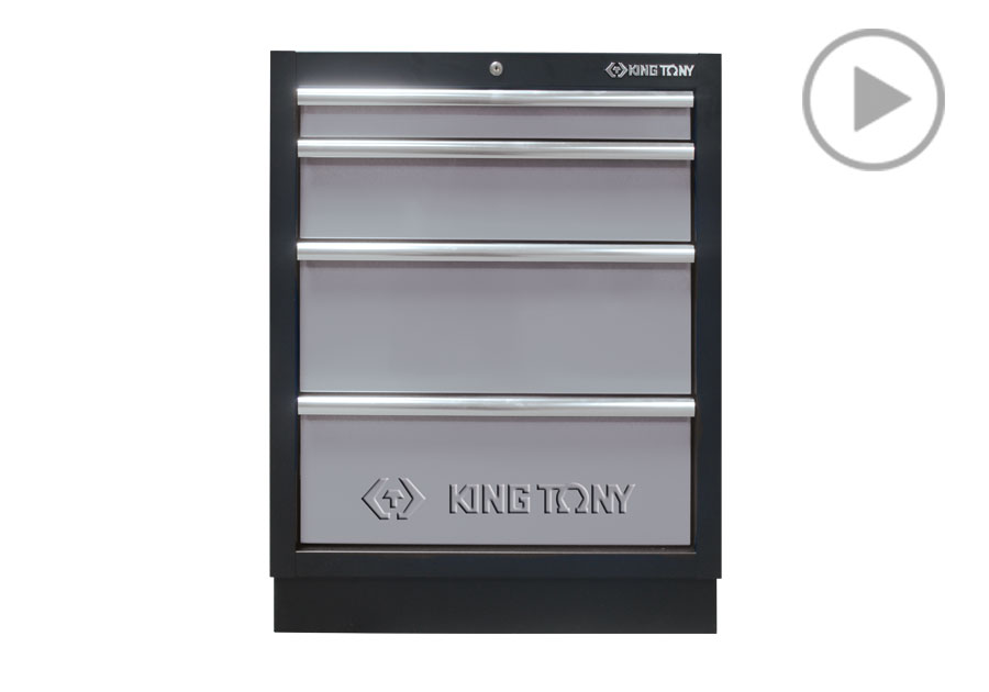 Armario con 4 Cajones (negro y gris)  KING TONY  87D11-04A-KG