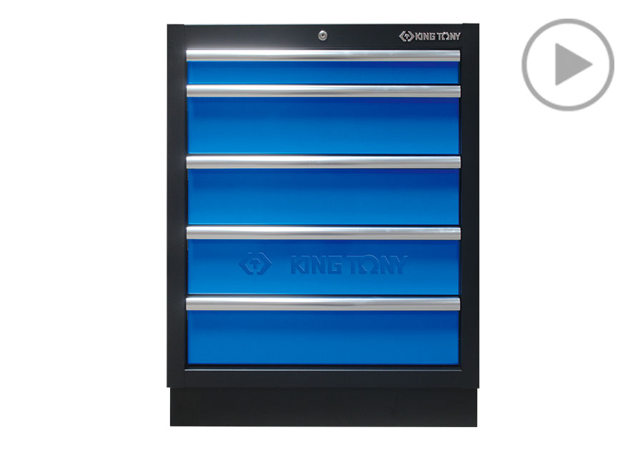 Armario con 5 Cajones (negro y azul)  KING TONY  87D11-05A-KB