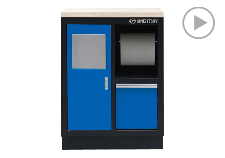 Cesto de Basura con Portapapel (negro y azul)  KING TONY  87D11-11A-KB