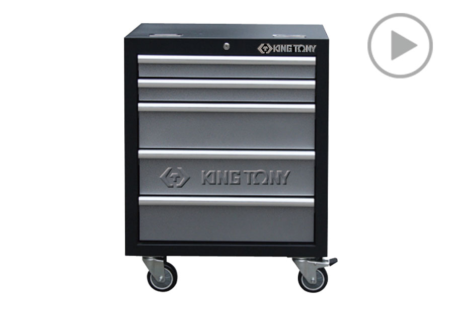 Armario con 5 Cajones (negro y gris)  KING TONY  87D11-12A-KG