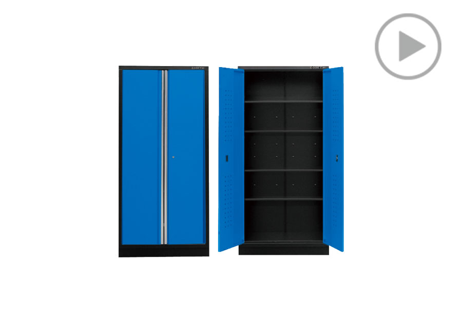 雙門式立櫃(黑藍)  KING TONY  87D11-18A-KB