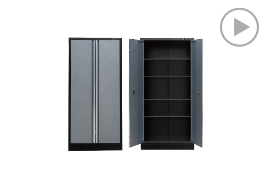 雙門式立櫃(黑灰)  KING TONY  87D11-18A-KG