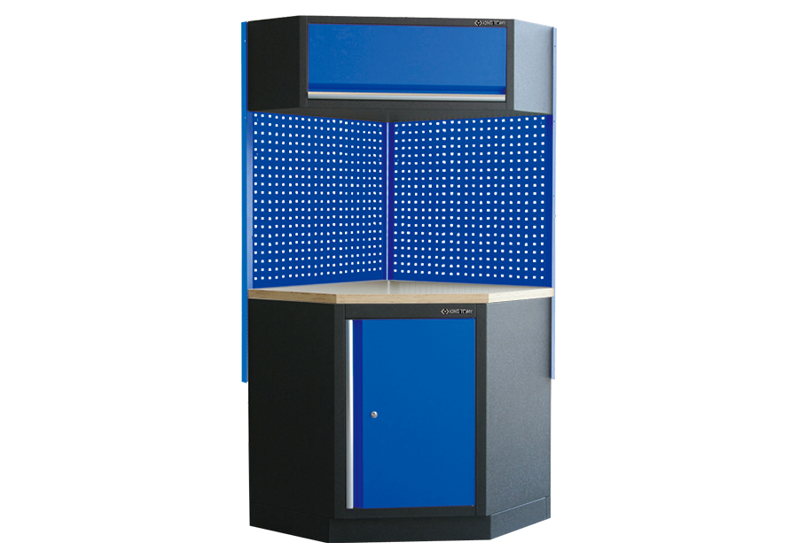 轉角櫃(木板檯面, 黑藍)-KING TONY-87D11X06A-KB