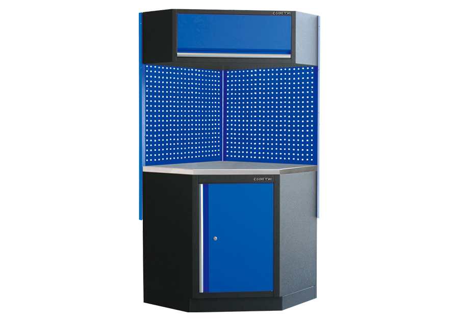 Corner Bottom Cabinet (Stainless Steel Board, black & blue)-KING TONY-87D11X06SA-KB