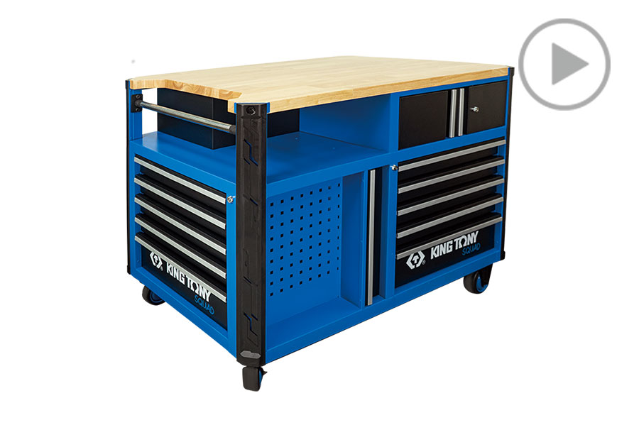 SQUAD系列 十抽四面防撞邊條工具桌  KING TONY  87SQ34-10B-BK