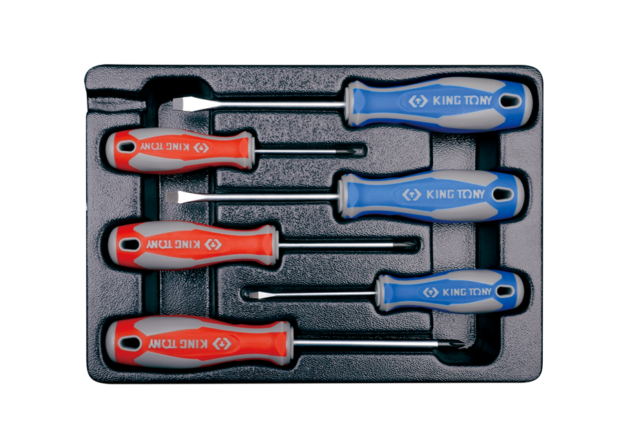 6 PC. Screwdriver Set Metric for Tool Chest & Trolley-KING TONY-9-31106MR
