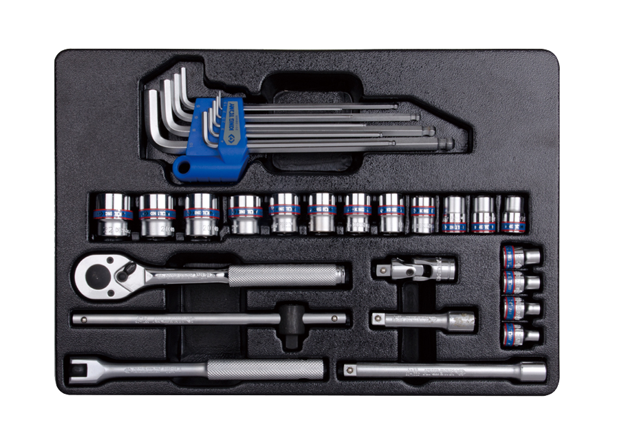 31件式  工具箱(車)用套筒扳手&六角扳手組  KING TONY  9-93523MR, 永安實業工具購物網