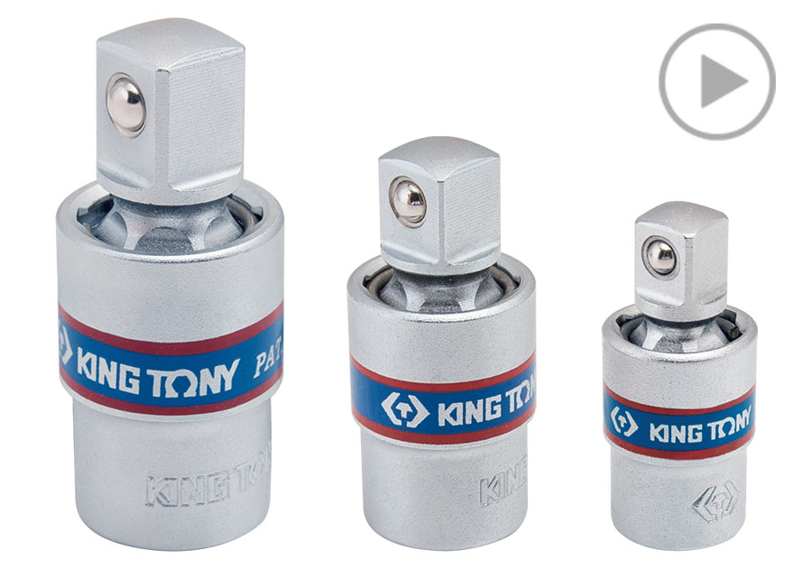 3件式 1/4"+3/8"+1/2" DR.  球型六角萬向接頭組  KING TONY  9113PR